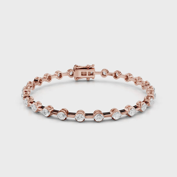 Minimal_Diamond_Tennis_Bracelet_Satellite_Office_Wear_Rose_Gold_Jewellery