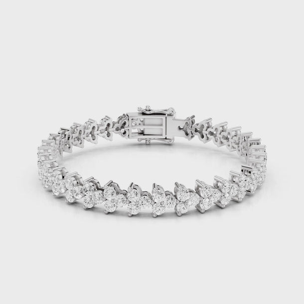 Diamond_Three_Stone_Flower_Minimal_Office_Jewellery_Tennis_Bracelet_Yellow_Gold