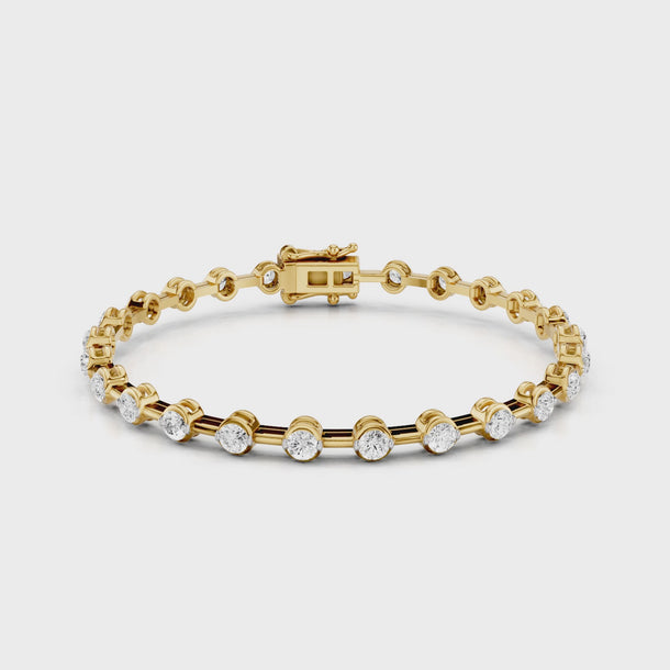 Minimal_Diamond_Tennis_Bracelet_Satellite_Office_Wear_Yellow_Gold_Jewellery