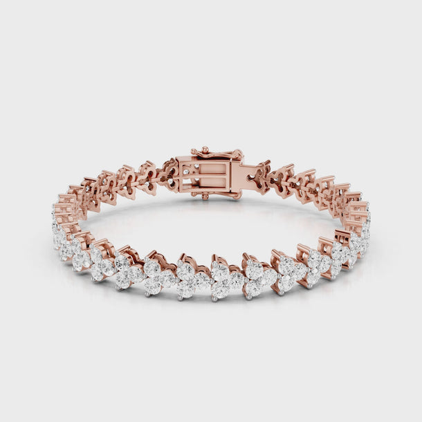 Diamond_Three_Stone_Flower_Minimal_Office_Jewellery_Tennis_Bracelet_Yellow_Gold