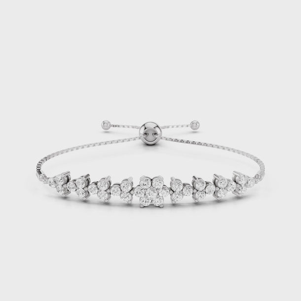 Flower_Diamond_Minimal_Design_Jewellery_Bolo_Bracelet_Adjustable_Office_Wear_Statement_Everyday_White_Gold